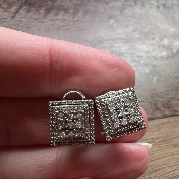 Jewelry - Square Diamond Pave Earrings